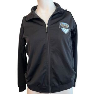 Ladies Small Forza Soccer Club Patch Black Track Jacket Full Zip Score